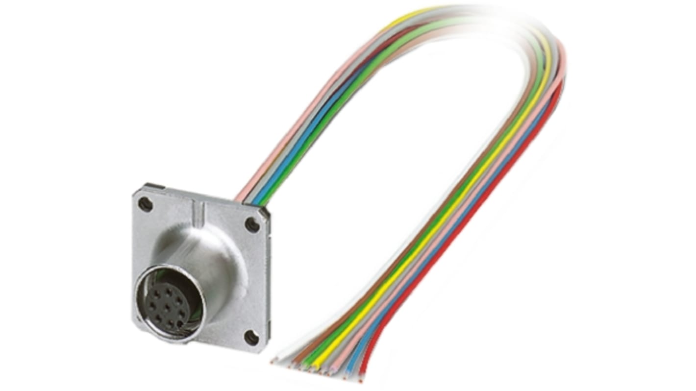 Phoenix Contact Female 8 way M12 to Sensor Actuator Cable, 500mm