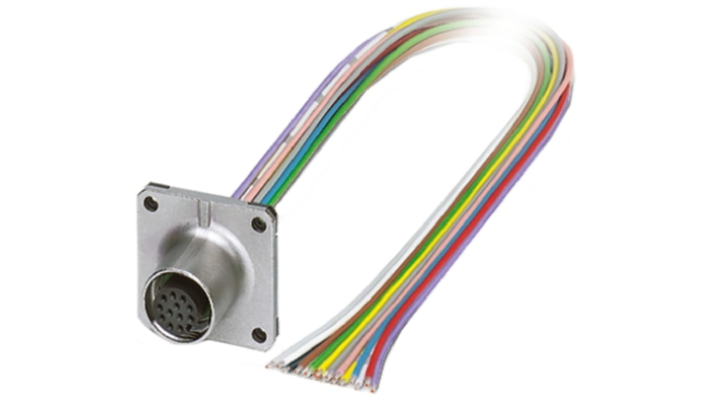 Phoenix Contact Female 17 way M12 to Sensor Actuator Cable, 500mm