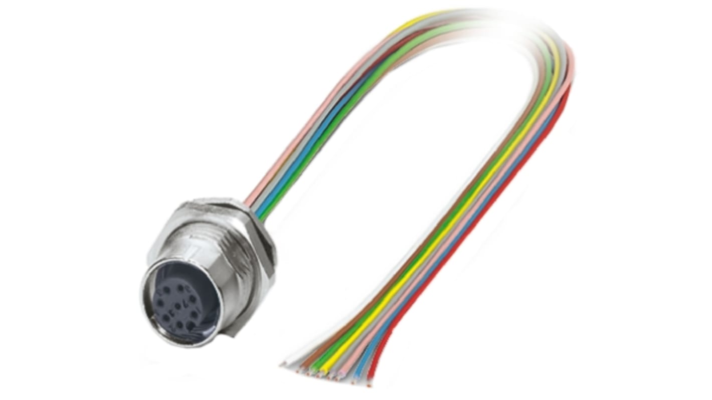 Cable de conexión Phoenix Contact, con. A M12 Hembra, 8 polos, cod.: A, long. 500mm, 30 V, 2 A, IP67