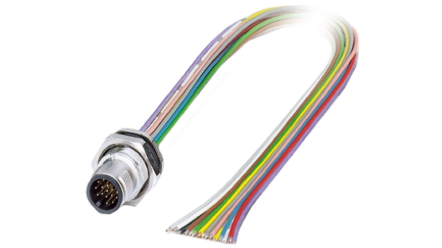 Phoenix Contact Male 17 way M12 to Sensor Actuator Cable, 500mm