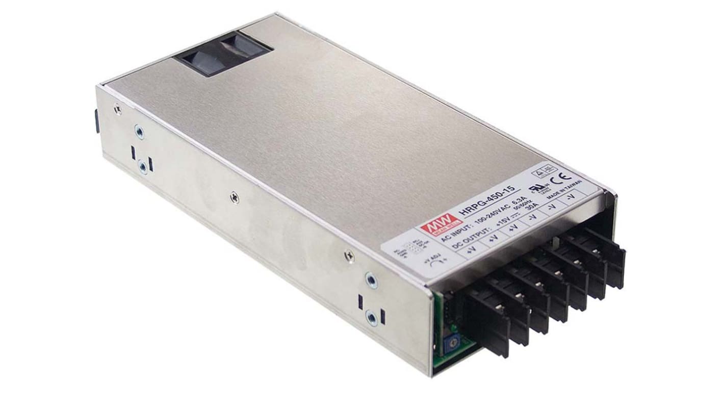 Alimentatore switching MEAN WELL HRPG-450-5RS, 450W, ingresso 120 → 370 V dc, 85 → 264 V ac, uscita 5V