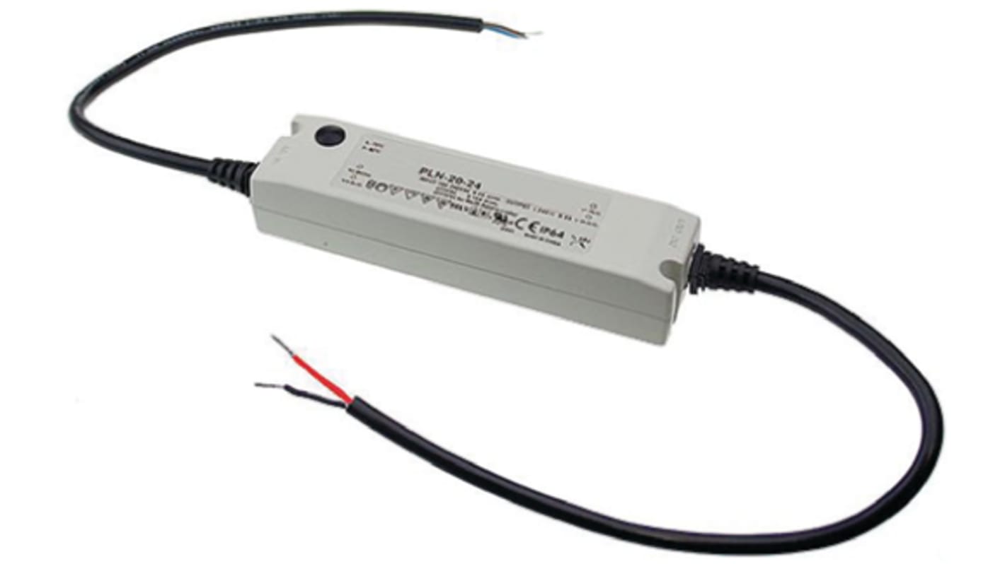 MEAN WELL LED Driver, 24V Output, 19.2W Output, 800mA Output, Constant Voltage