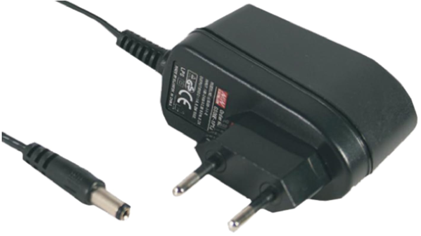 MEAN WELL Steckernetzteil AC/DC-Adapter 6W, 100V ac, 18V dc / 330mA, EU-Netzstecker