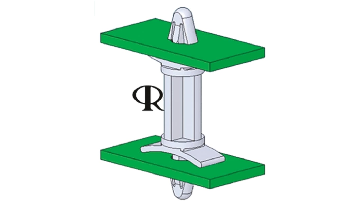 DLCBS-3-01, 4.8mm High Nylon PCB Support Pillar for 4mm PCB Hole, 14.3mm Base