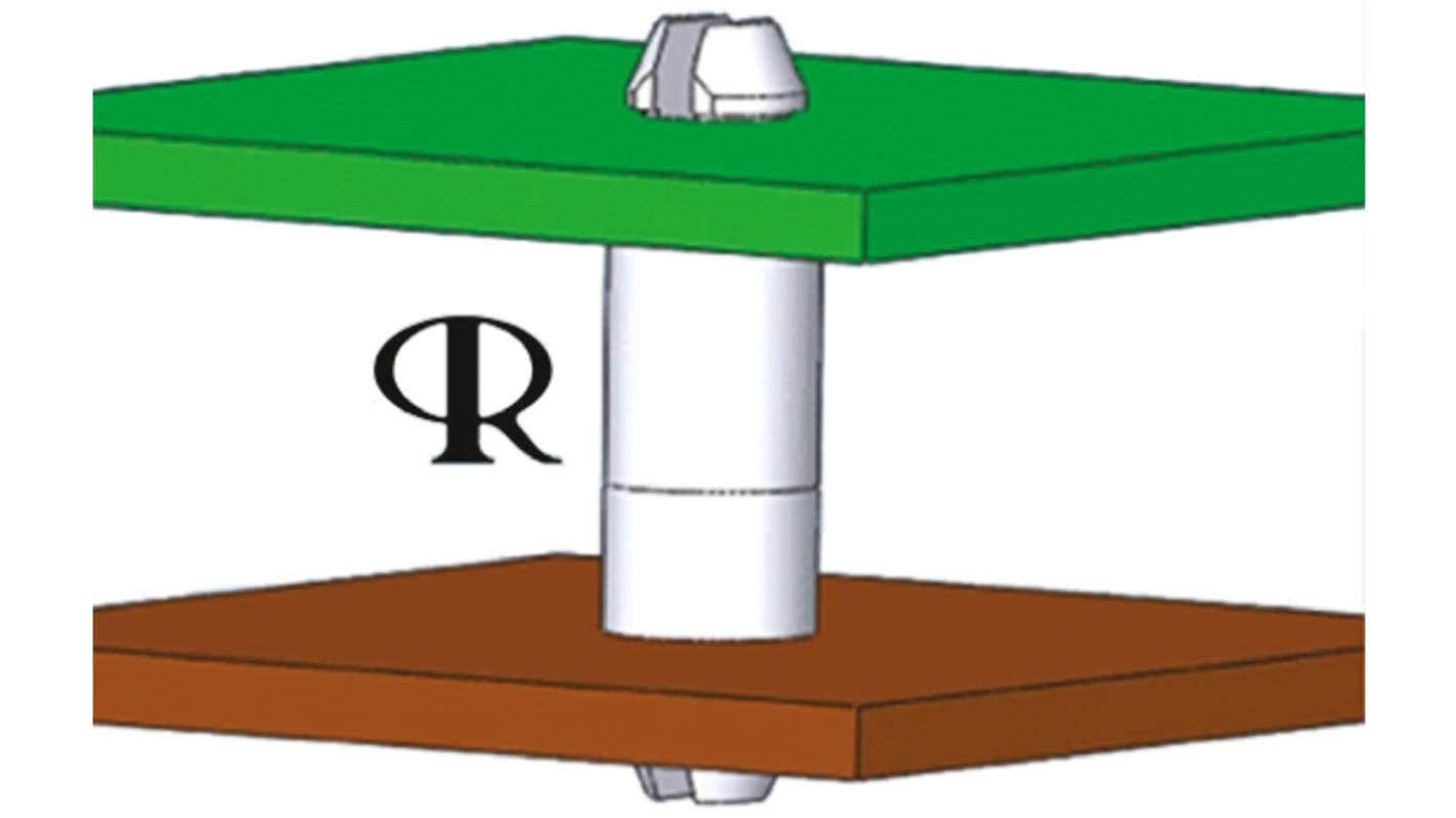 DLMSPM-2-01, 3.2mm High Nylon PCB Post for 3.18mm PCB Hole, 4.6mm Base