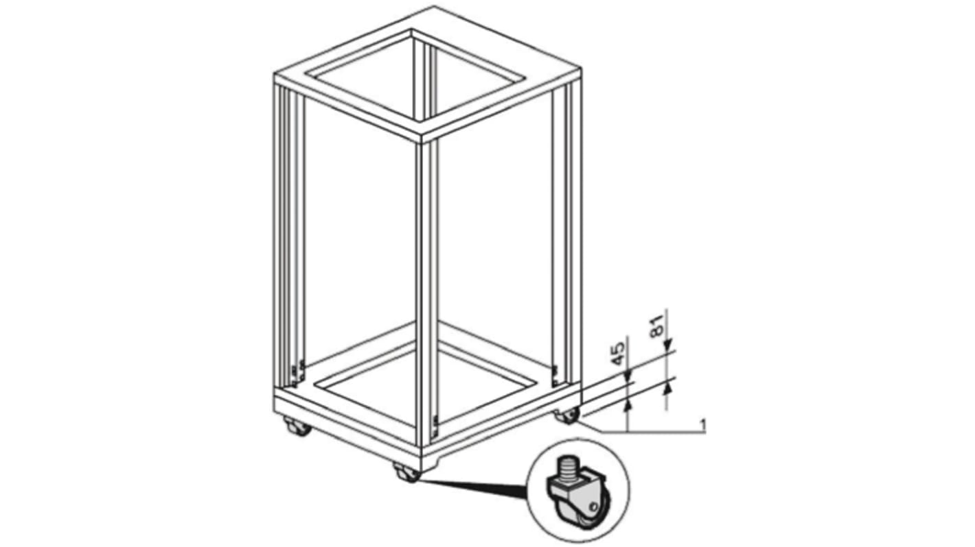 Schroff Rolle Metall, Kunststoff für 19"-Schaltschranksockel