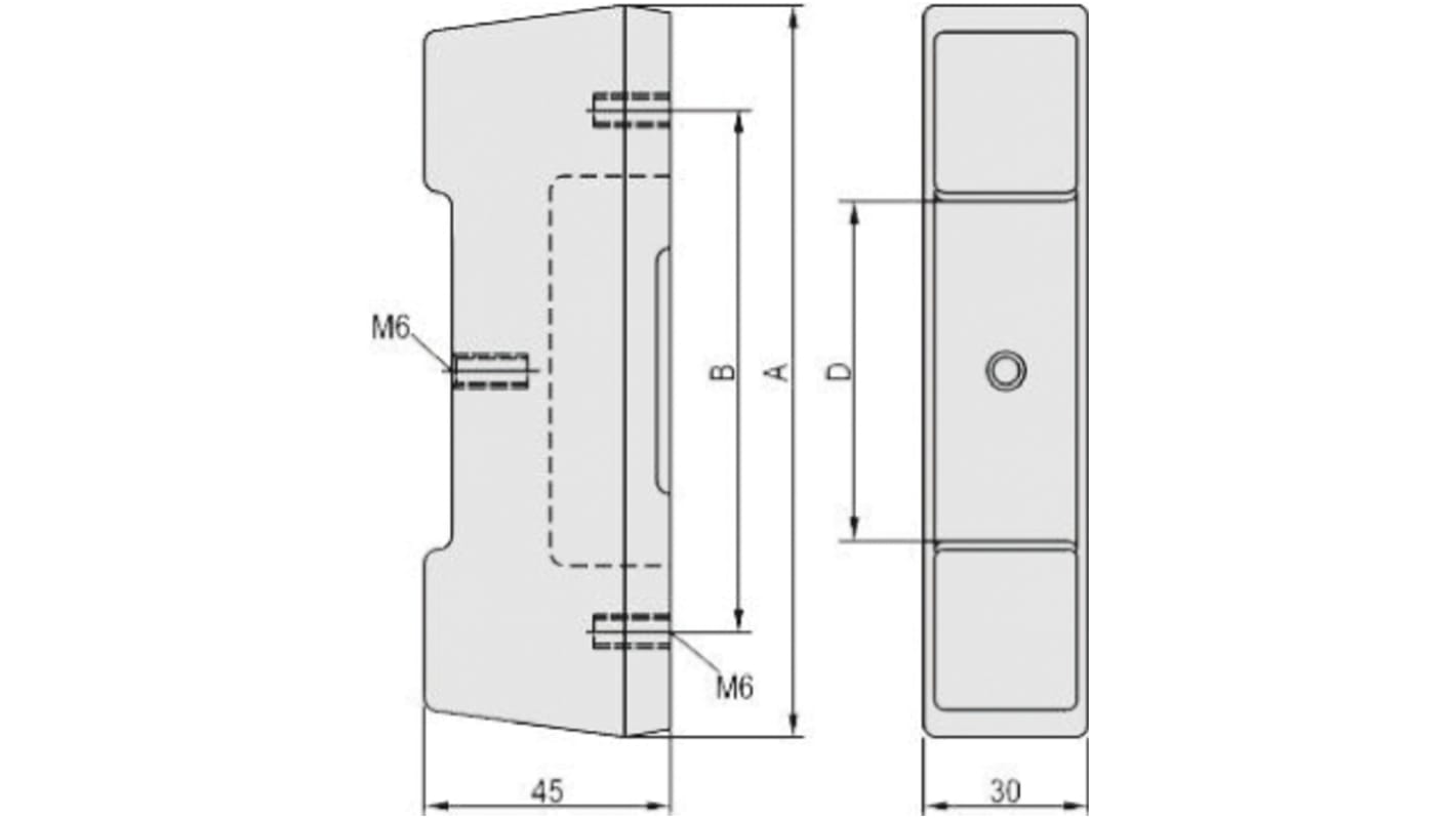 Pied arrière nVent SCHROFF 45 x 30 x 133.5mm