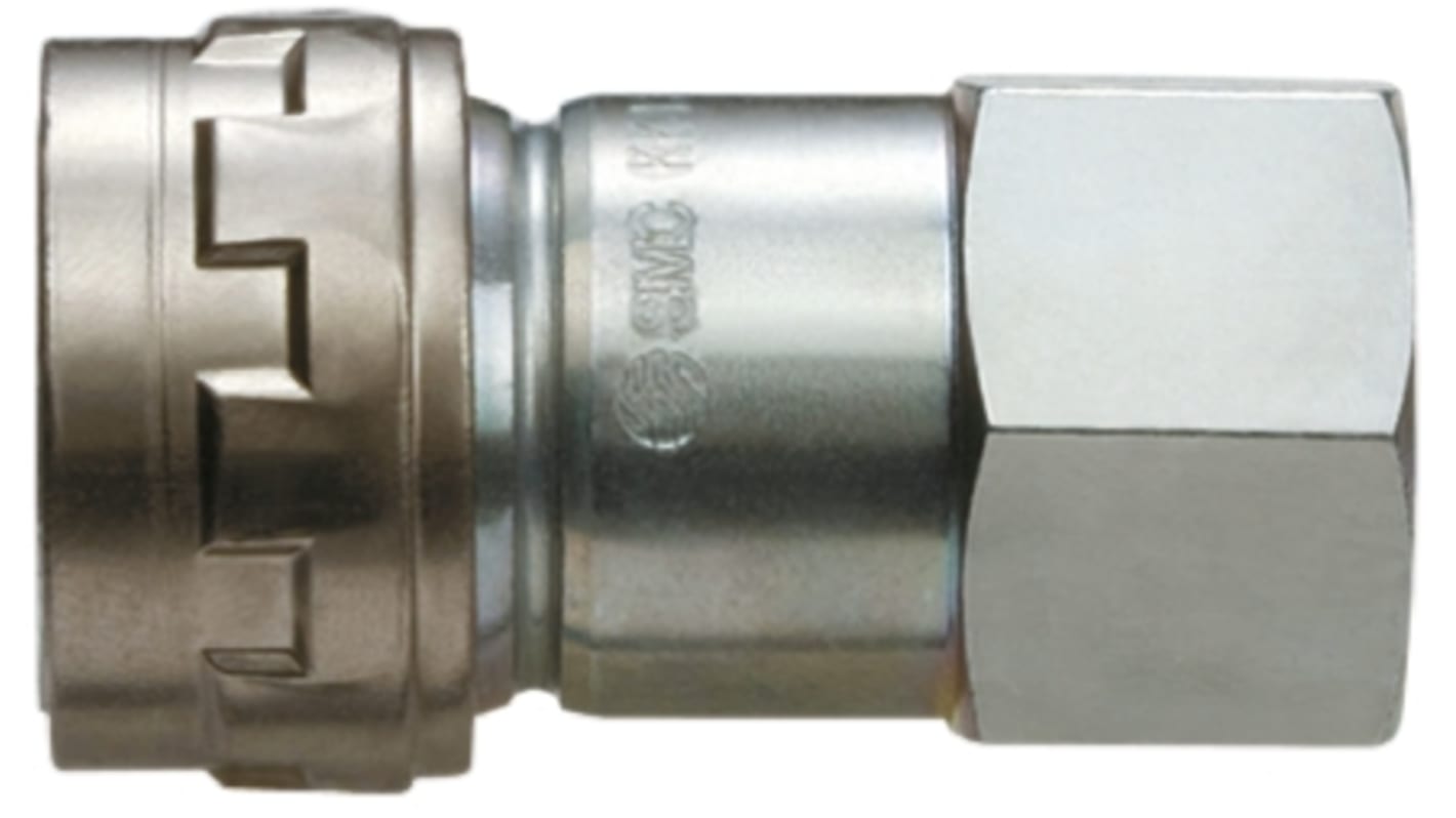 SMC Structural Steel Female Pneumatic Quick Connect Coupling, Rc 1/4 Female Threaded