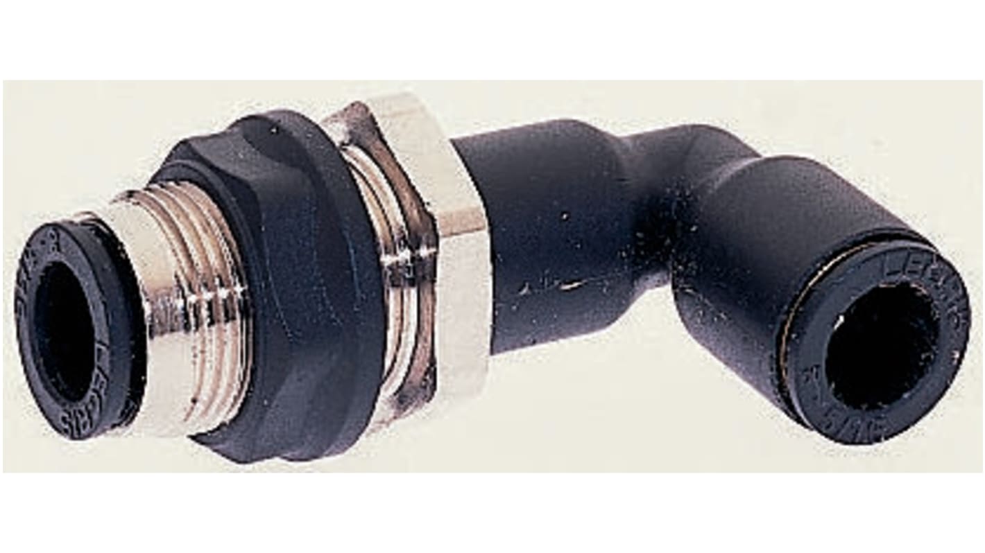 Legris LF3000 Series Bulkhead Tube-to-Tube Adaptor, Push In 10 mm to Push In 10 mm, Tube-to-Tube Connection Style