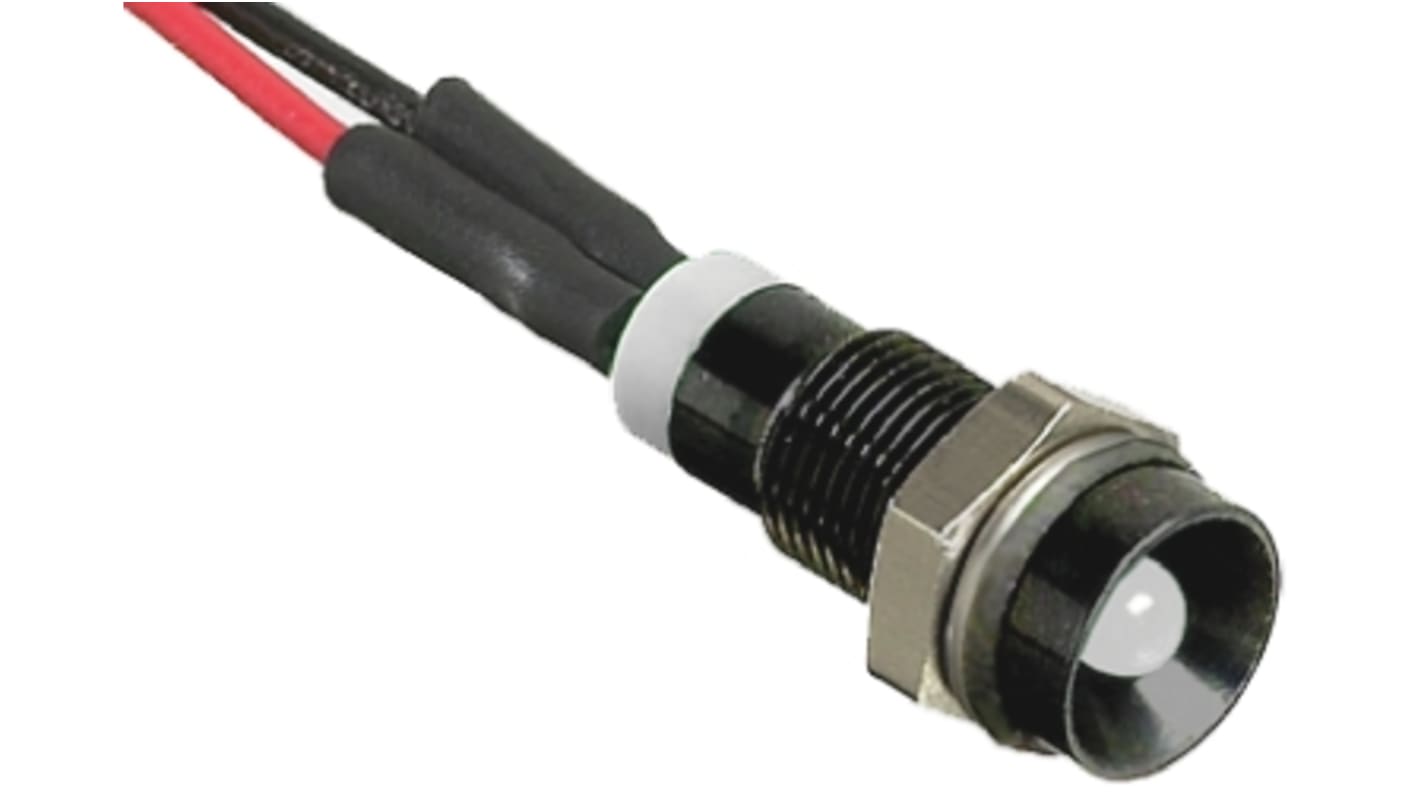 RS PRO Indicator, 24V dc, 8mm Mounting Hole Size, Lead Wires Termination, IP67