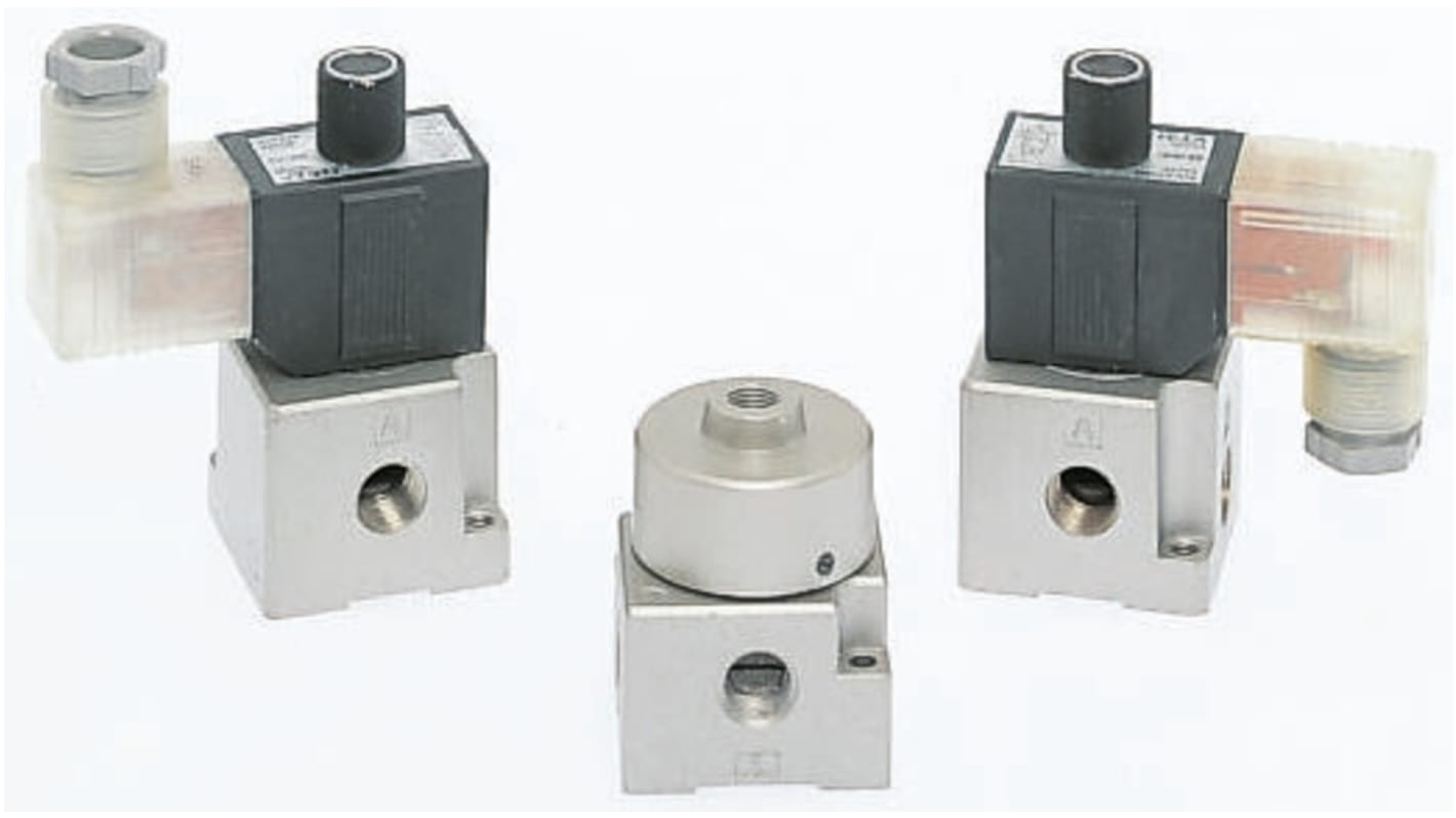 Elettrovalvole per pneumatica SMC, G 1/4, funzione 3/2, azionamento Molla/Solenoide, 24V cc