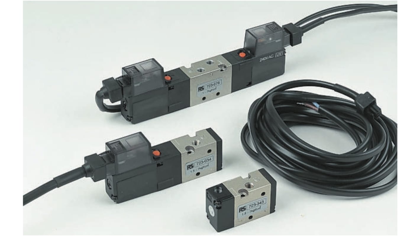 Electroválvula neumática SMC, Serie VZ5000, Rosca G 1/8, Función 5/2, Solenoide/Piloto, Independiente, 588Nl/min