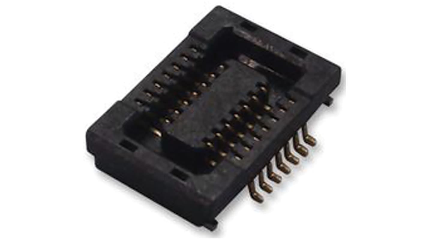 Hirose DF23 Series Straight Surface Mount PCB Socket, 40-Contact, 2-Row, 0.5mm Pitch, Solder Termination