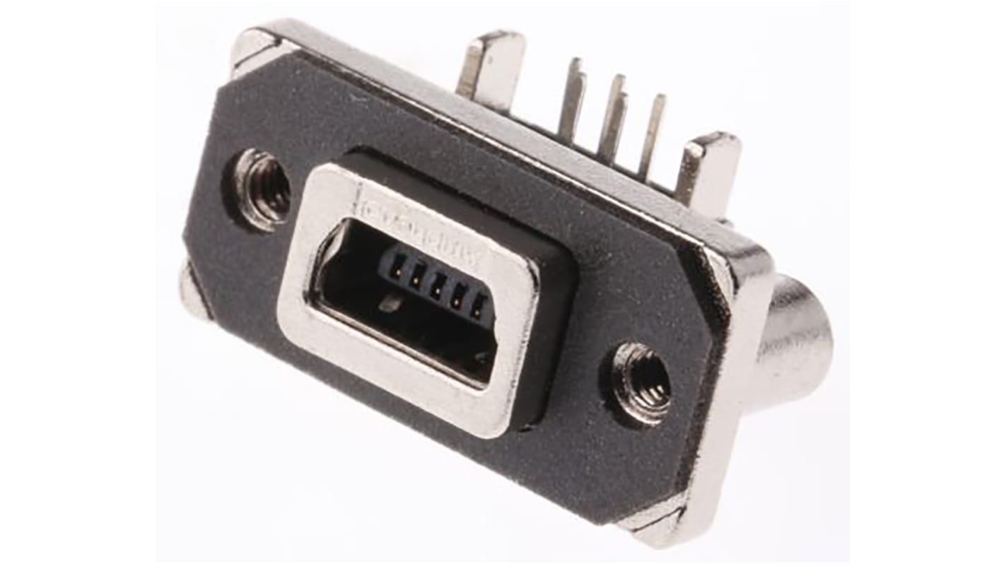 Conector USB Amphenol ICC MUSBB15134, Hembra, Ángulo de 90° , Montaje en orificio pasante