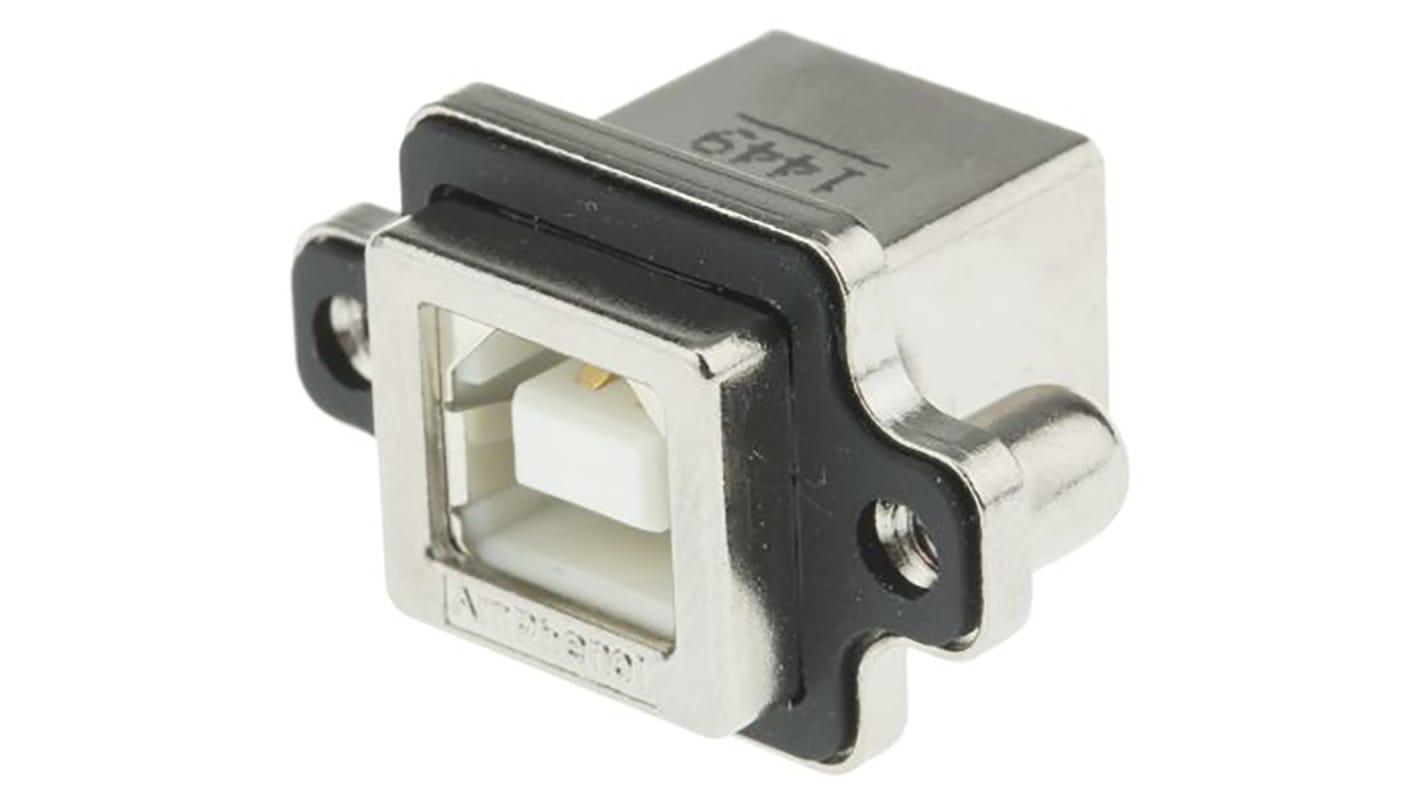 Conector USB Amphenol ICC MUSBD11130, Hembra, , 1 puerto puertos, Ángulo de 90° , Montaje en orificio pasante, 1.5A