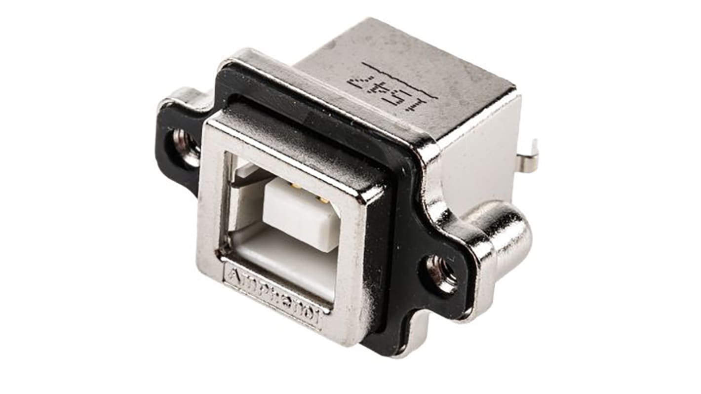 Conector USB Amphenol MUSBD51100, Macho, , 1 puerto puertos, Recto, Montaje en orificio pasante, 1.5A