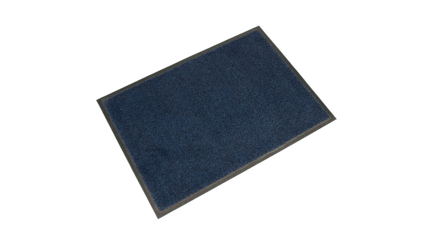 Coba Europe COBAwash Anti-Slip, Door Mat, Carpet, Indoor Use, Black/Blue, 0.6m 0.85m 8mm