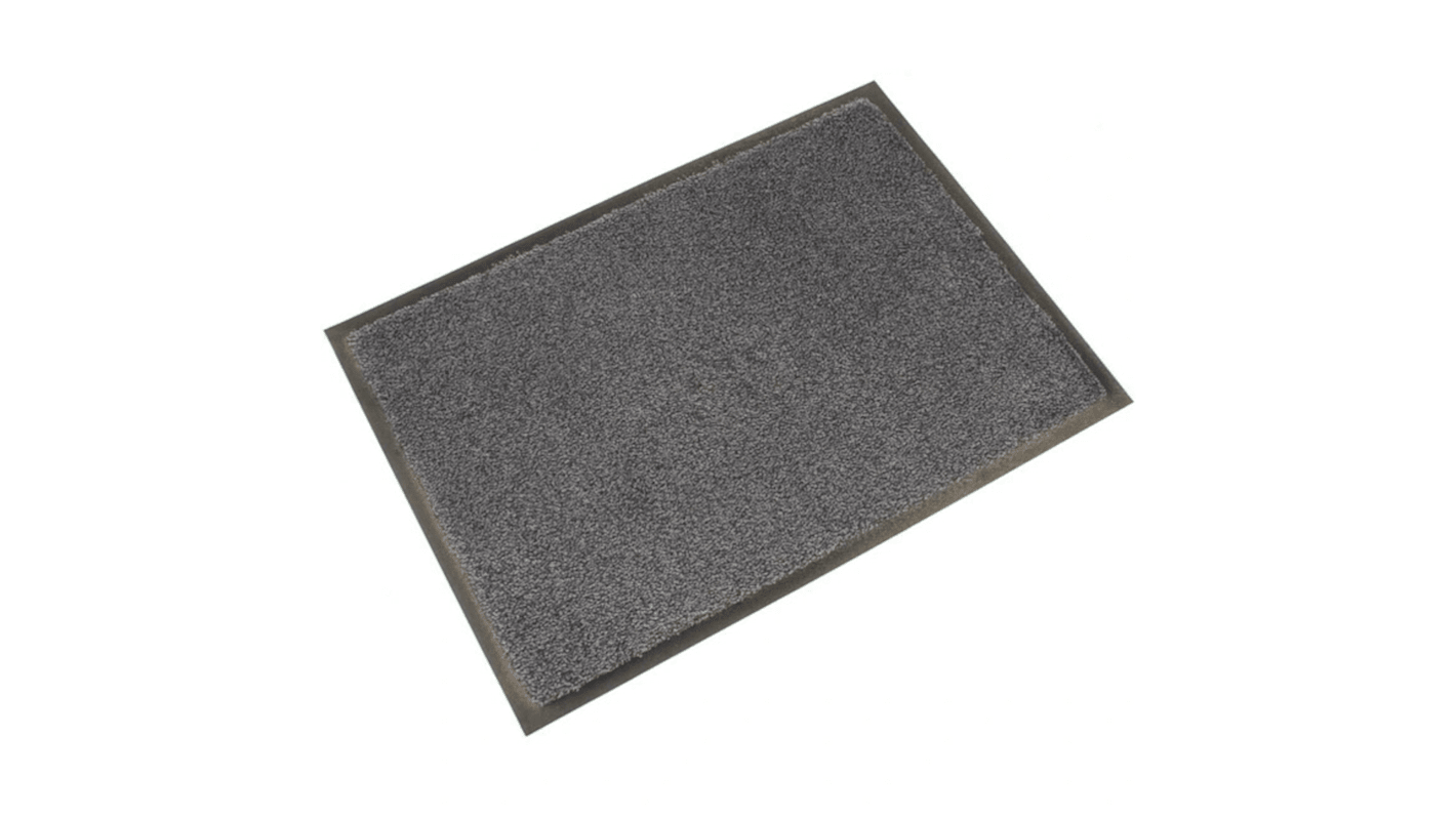 Felpudo Coba Europe COBAwash para interior de Caucho nitrilo Negro/plata, 1.5m x 0.85m