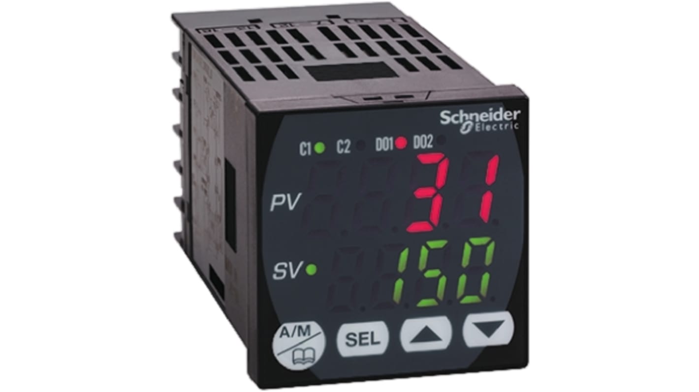 Schneider Electric REG48 PID Temperature Controller, 48 x 48mm, 2 Output Relay, SSR, 100 → 240 V ac Supply