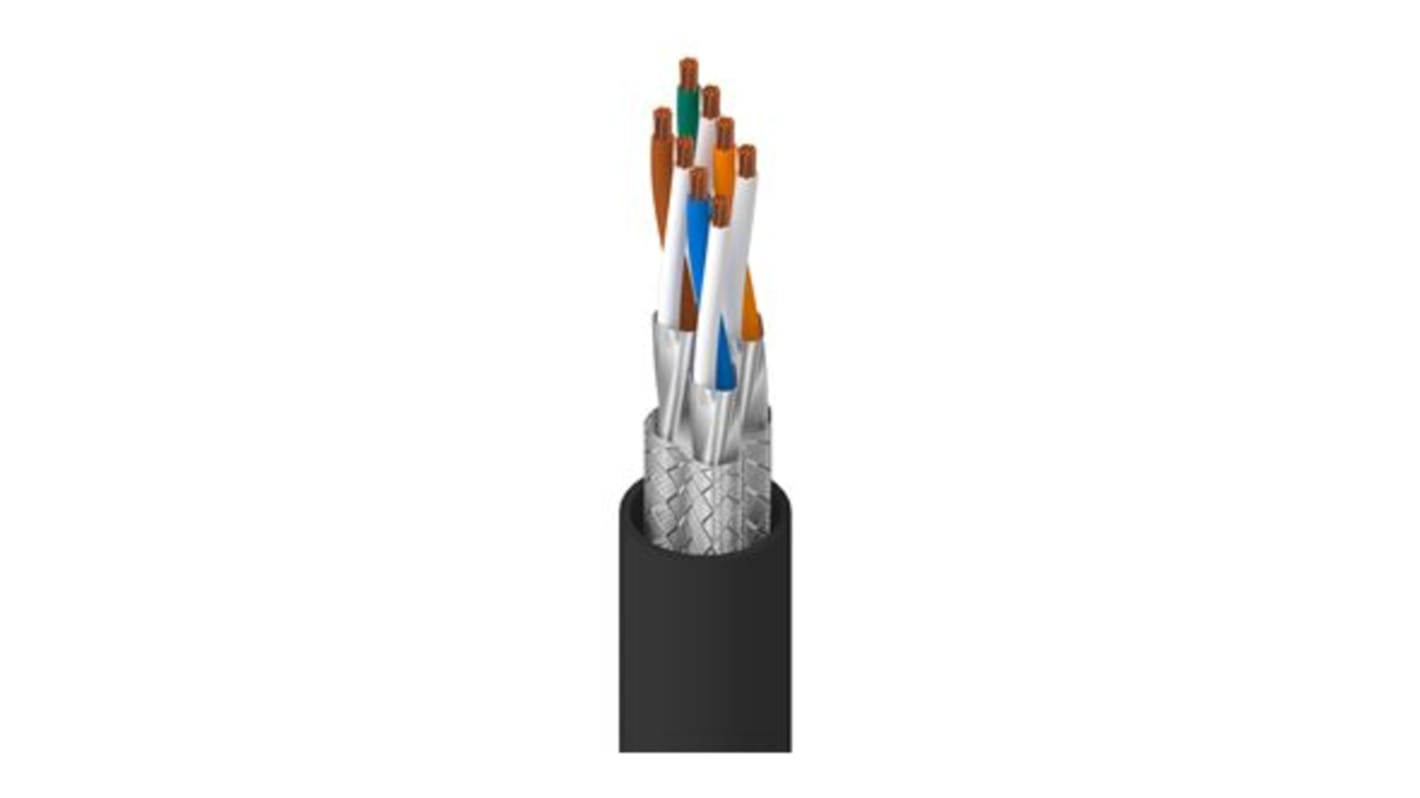 Belden Ethernet kábel, Cat7, 305m, Fekete, 300 V AC, 450 V DC