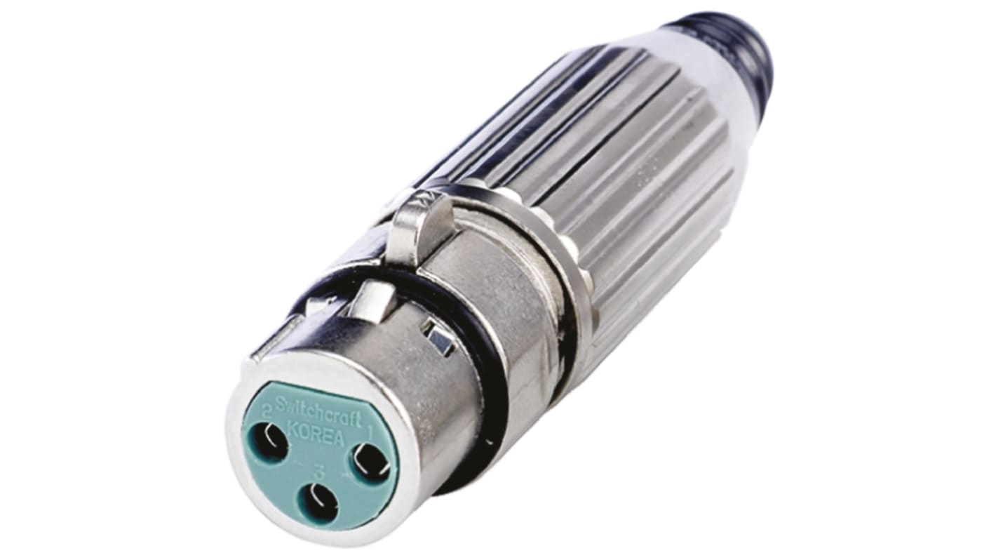 Conector XLR Hembra de 7 pines Switchcraft, contactos de Aleación de Cobre revestidos de Plata, Montaje de Cable