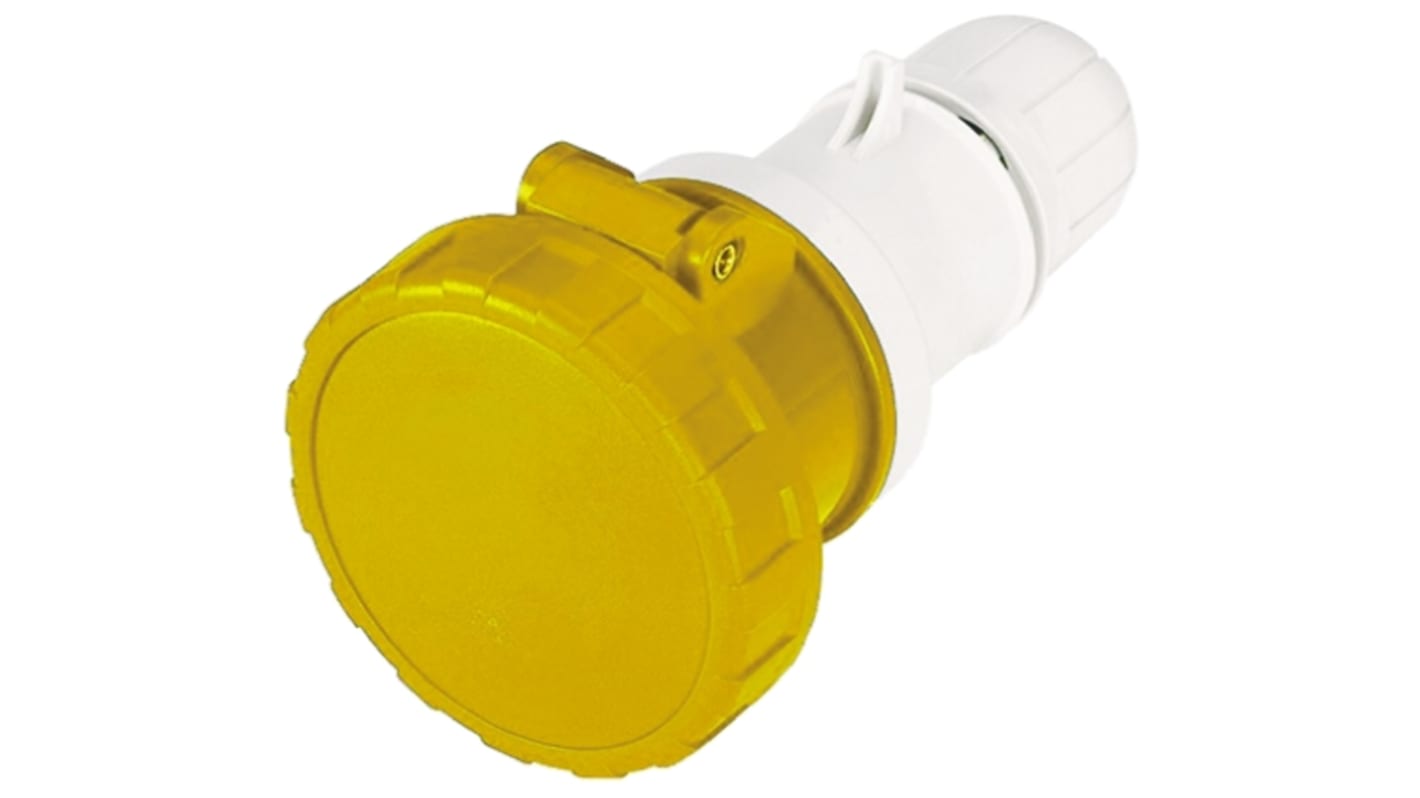 Scame IP66, IP67 Yellow Cable Mount 2P + E Industrial Power Socket, Rated At 64A, 110 V