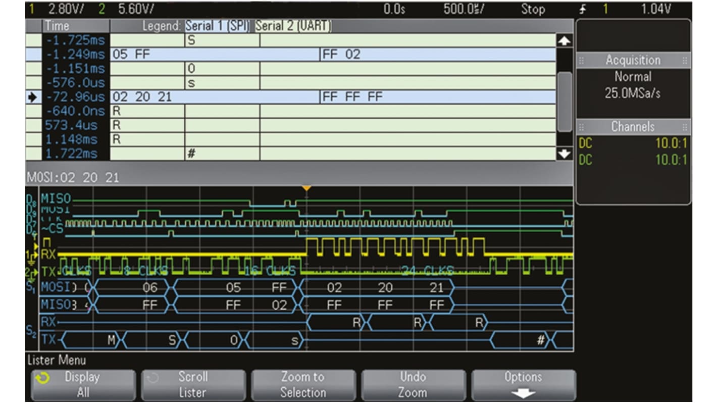 Keysight Technologies oszcilloszkóp modul DSOX3COMP, RS232/UART indítás és dekódolás, használható:(InfiniiVision 3000