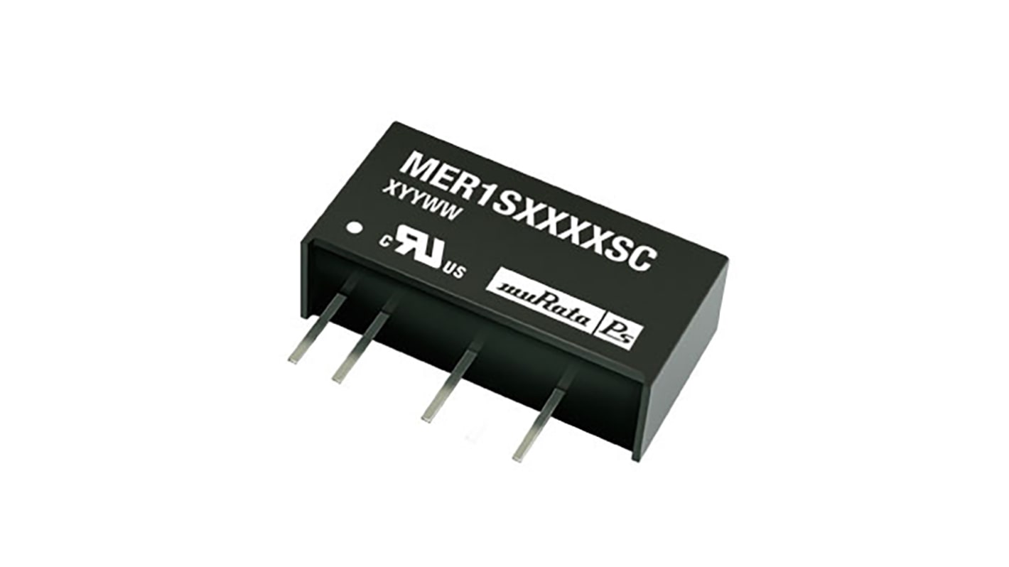 Murata Power Solutions MER1 DC-DC Converter, 5V dc/ 200mA Output, 10.8 → 13.2 V dc Input, 1W, Through Hole,