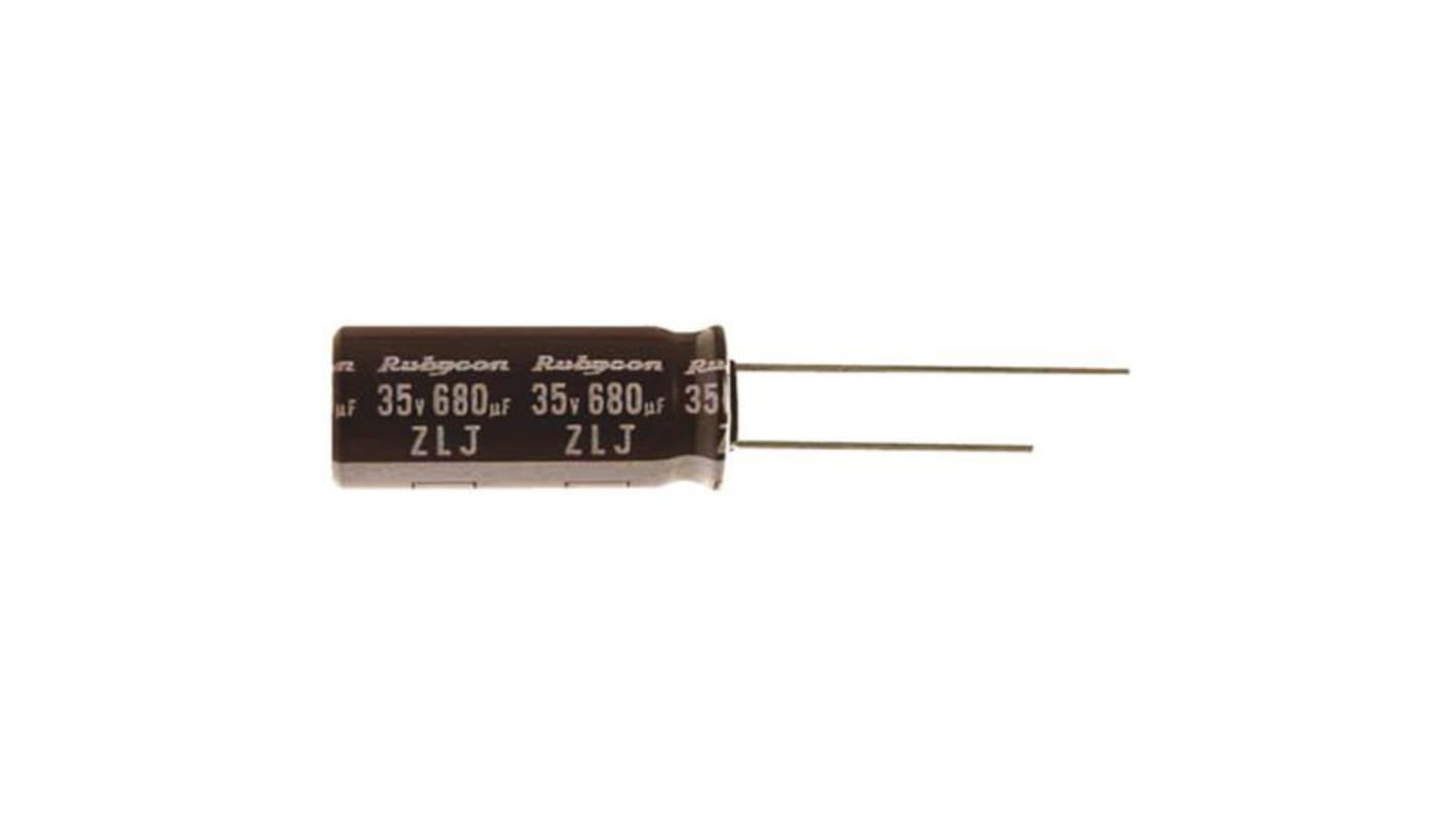 Rubycon 220μF Aluminium Electrolytic Capacitor 35V dc, Radial, Through Hole - 35ZLJ220M8X16