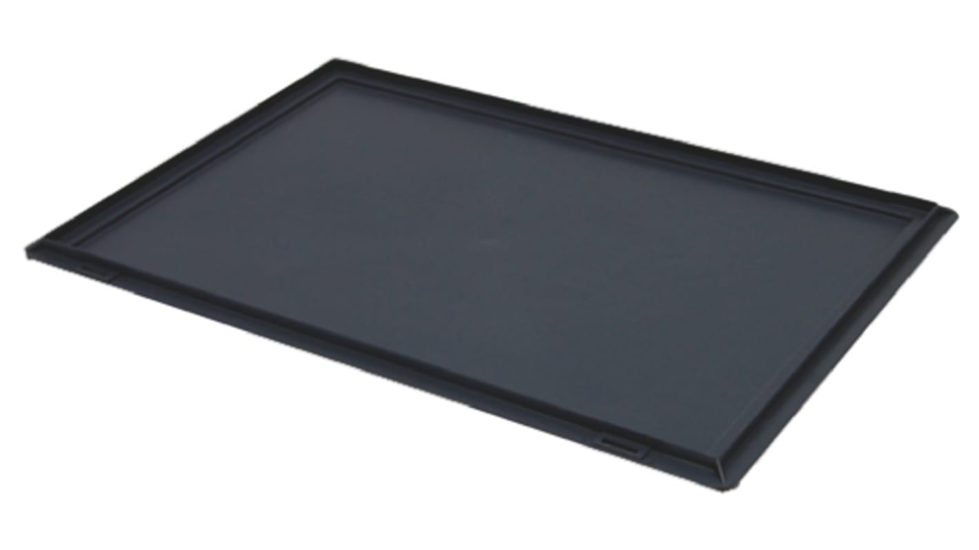 RS PRO Grey PP Storage Box Lid, 600mm x 400mm x 16mm RS