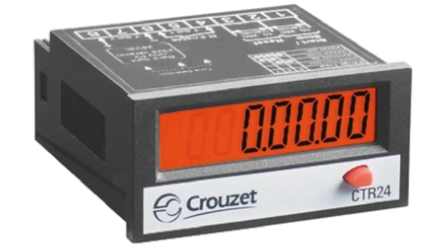 Compteur Crouzet CTR24 Impulsions 30 V c.c., 260 V c.a. LCD 8 digits