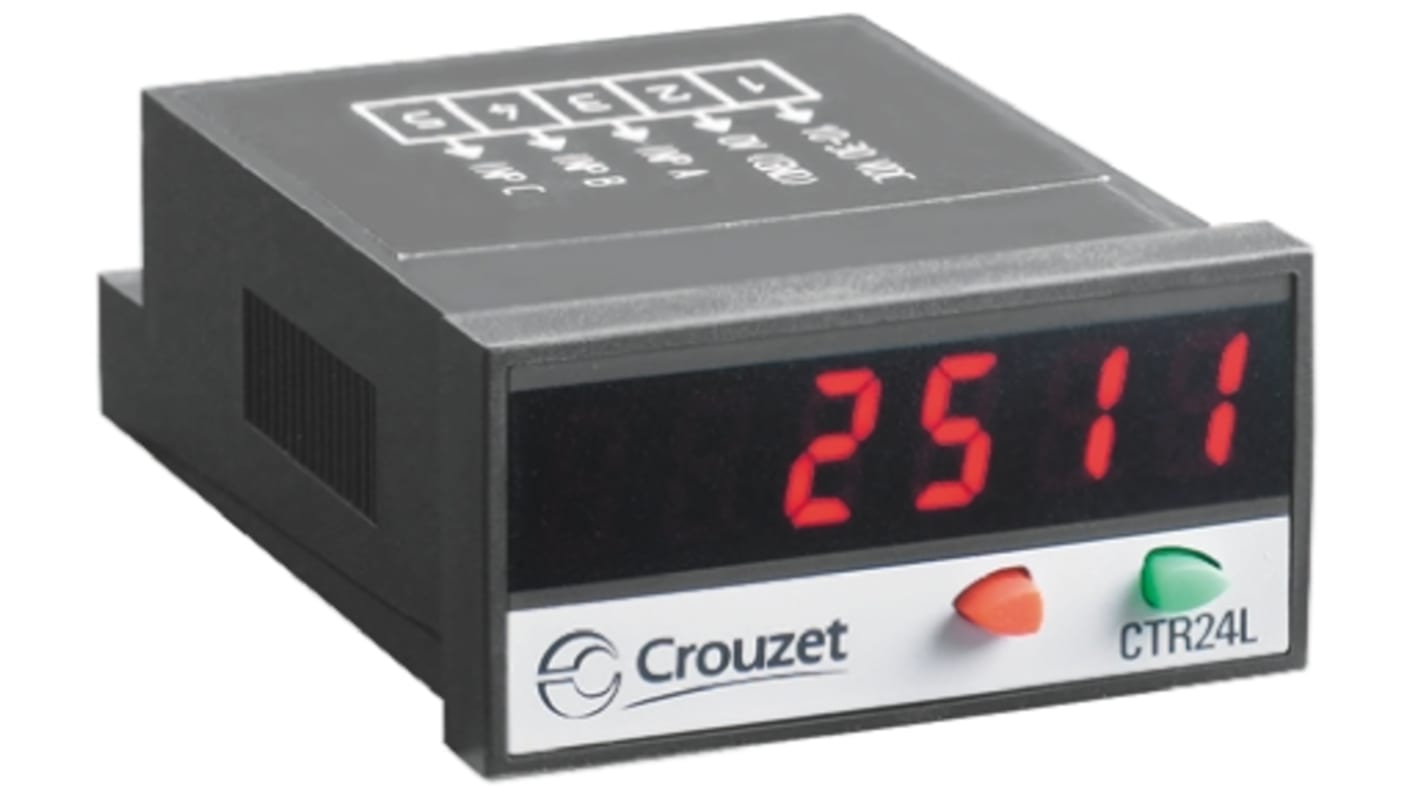 Crouzet CTR24L Zähler LED-Display 6-stellig, Stunden, 30 V, 0 → 999999