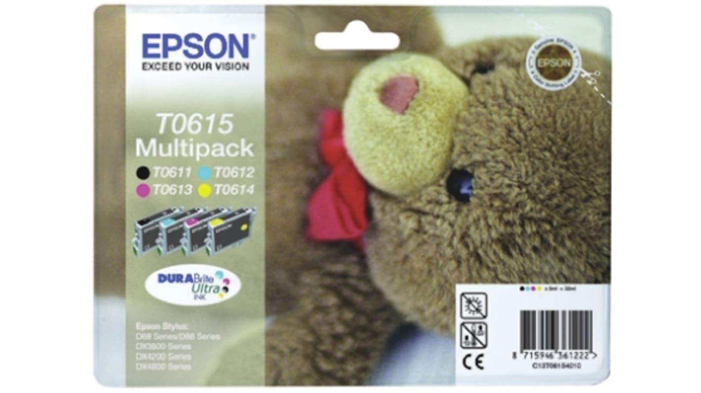 Epson T0615 Black, Cyan, Magenta, Yellow Ink Cartridge