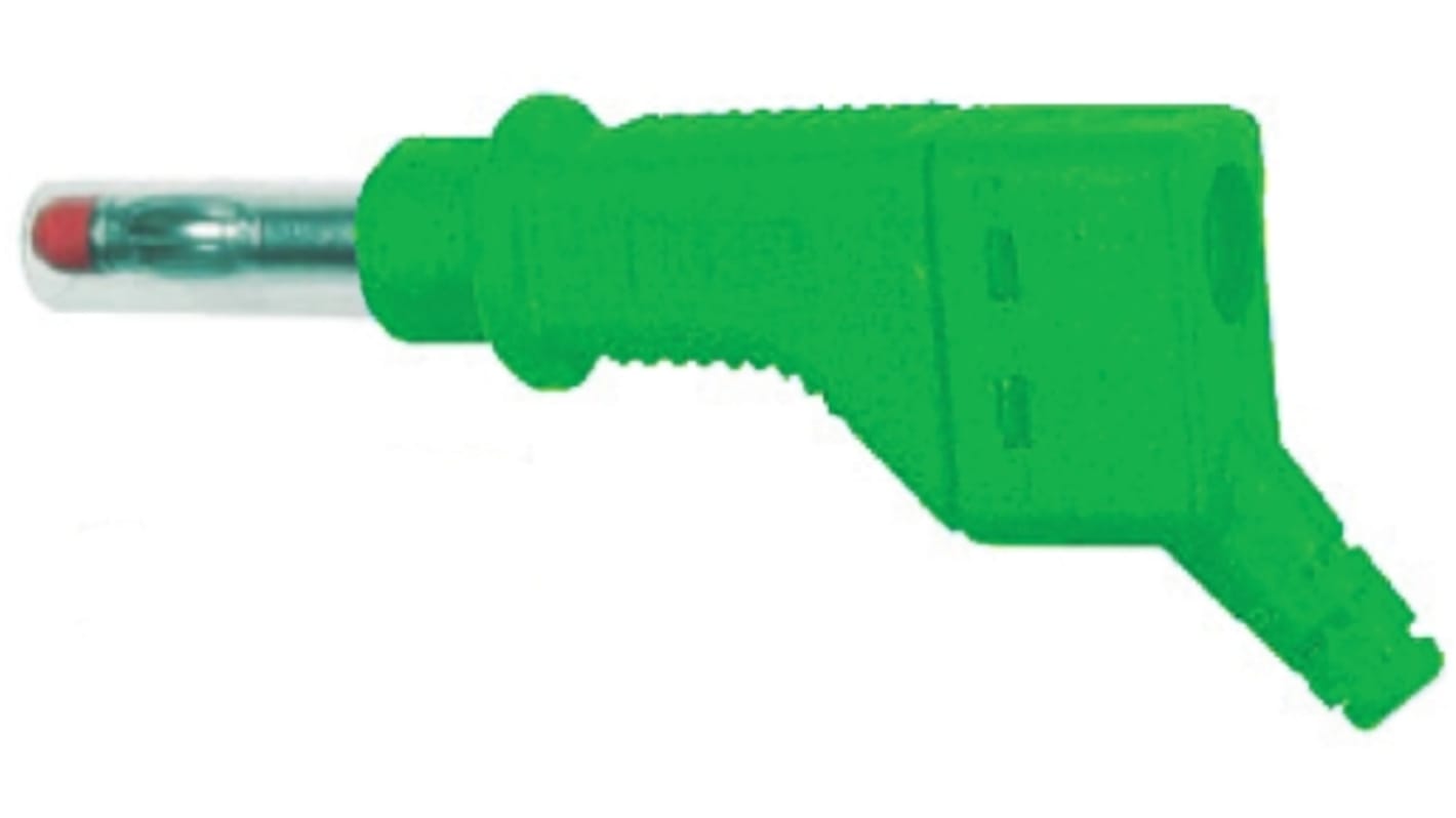 Staubli Green Male Banana Plug, 4 mm Connector, Screw Termination, 32A, 600V, Nickel Plating