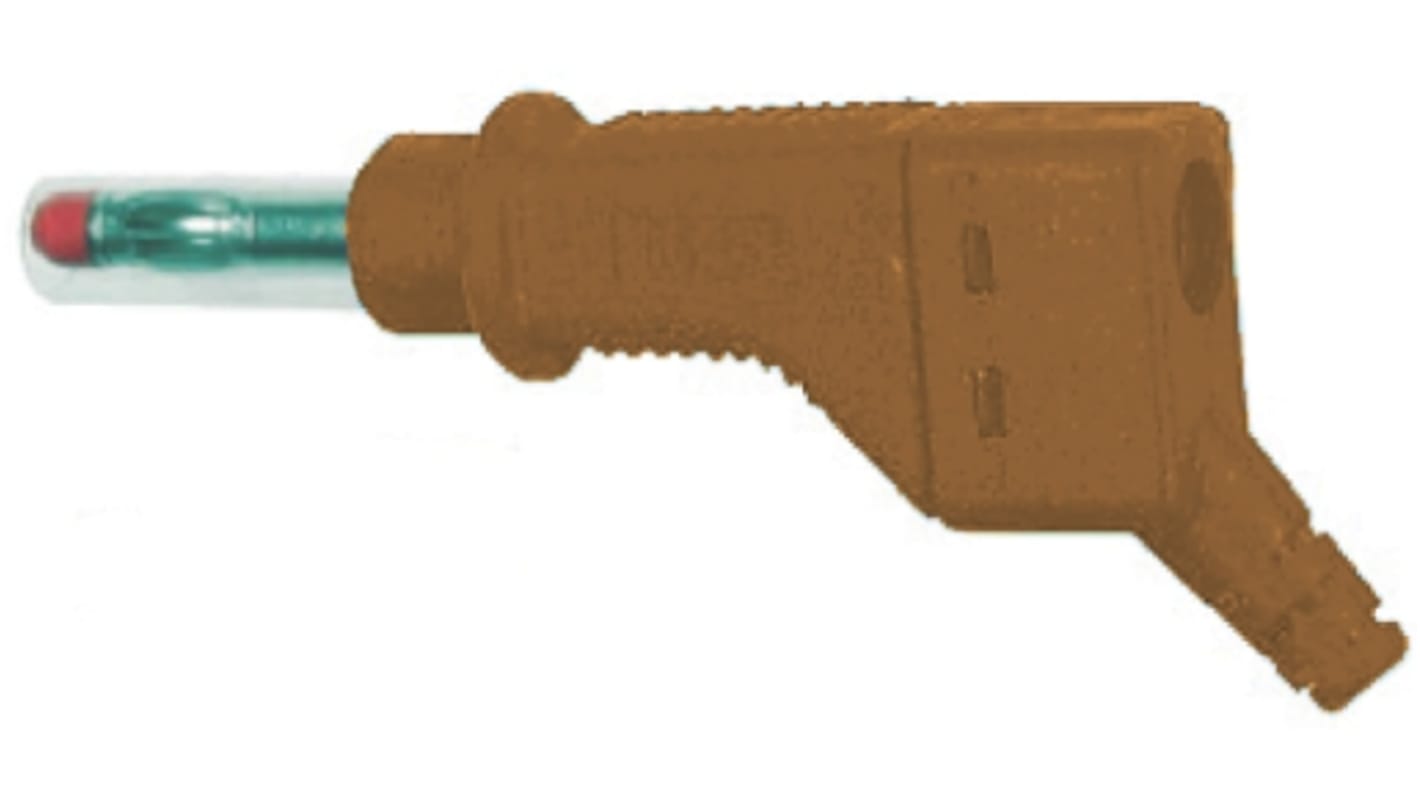 Staubli Brown Male Banana Plug, 4 mm Connector, Screw Termination, 32A, 600V, Nickel Plating