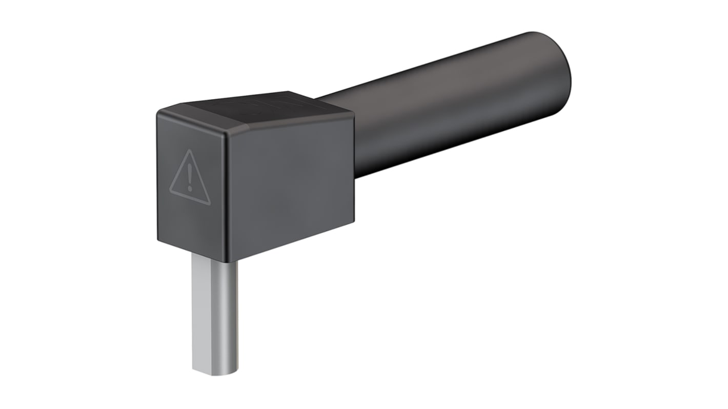 Staubli ellenőrzőcsatlakozó adapter, Fekete, Ø 4mm, Sárgaréz anyagú, Nikkel borítású érintkező