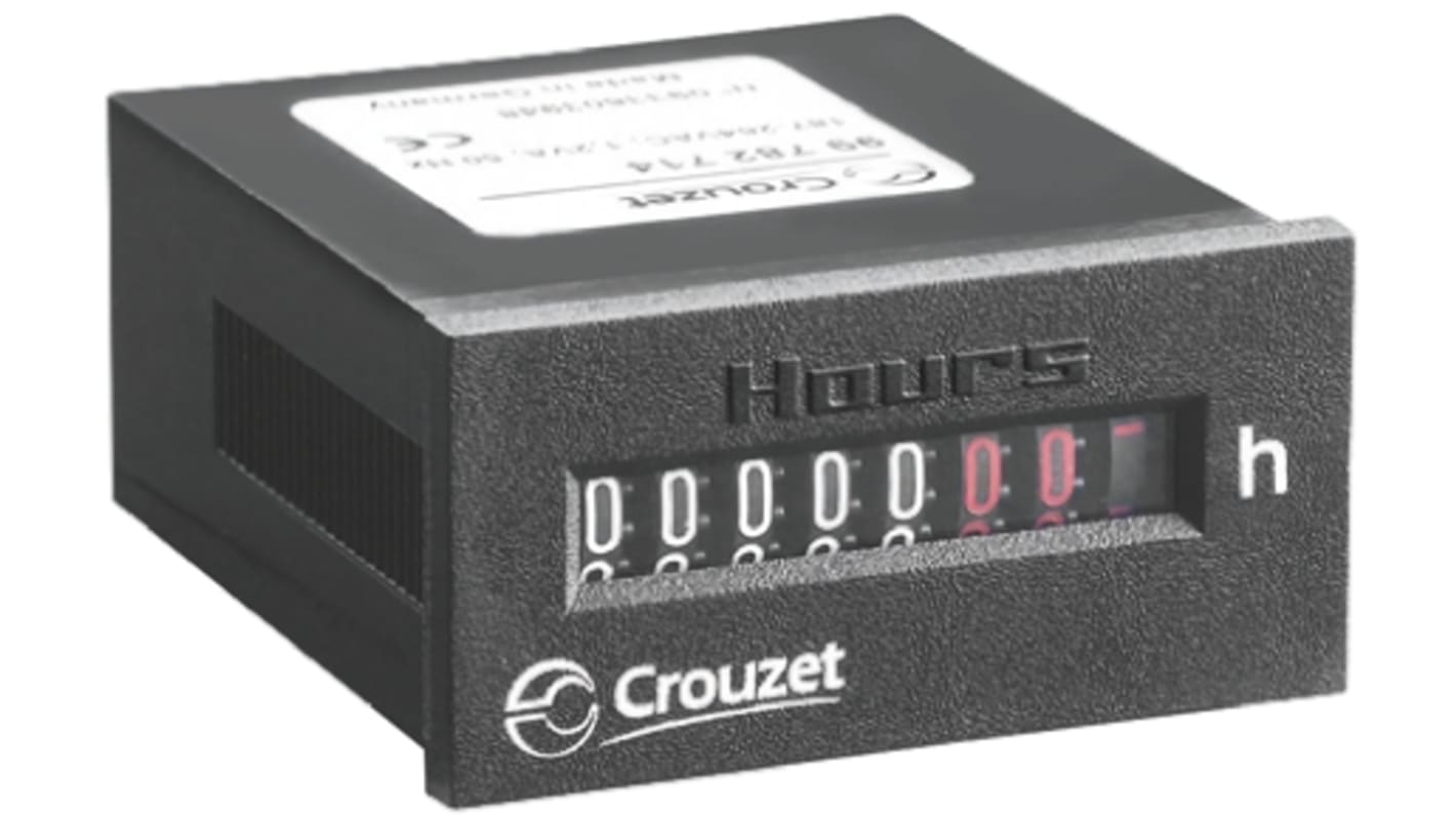 Compteur Crouzet CHM24 Heures 264 V c.a. Mécanique 7 digits