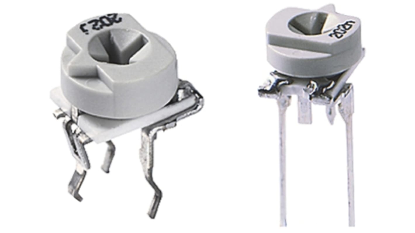 Potenciómetro para PCB Panasonic serie EVMAA, ±25%, ±200ppm/°C, 0.3W, Montaje en orificio pasante