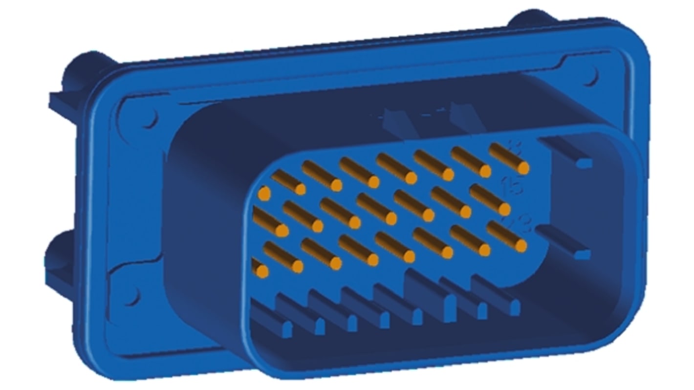 TE Connectivity AMPSEAL  Automotive, Kfz-Steckverbinder, Leiterplattensteckverbinder, Stecker, 23-polig, Blau / 3-reihig