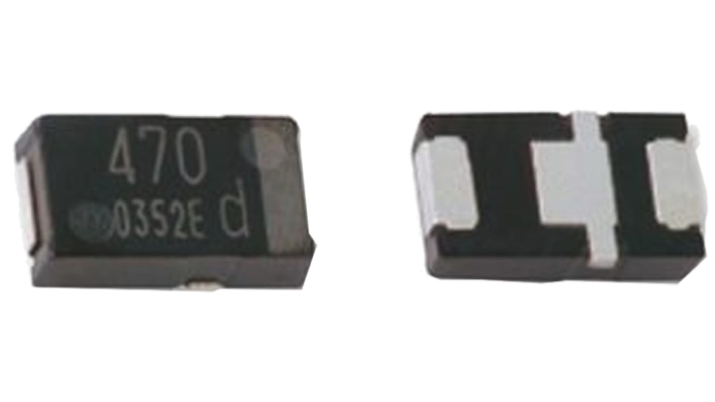 Panasonic SP-CAP LX, SMD Polymerkondensator 330μF ±20% / 2V dc, -40°C → +105°C