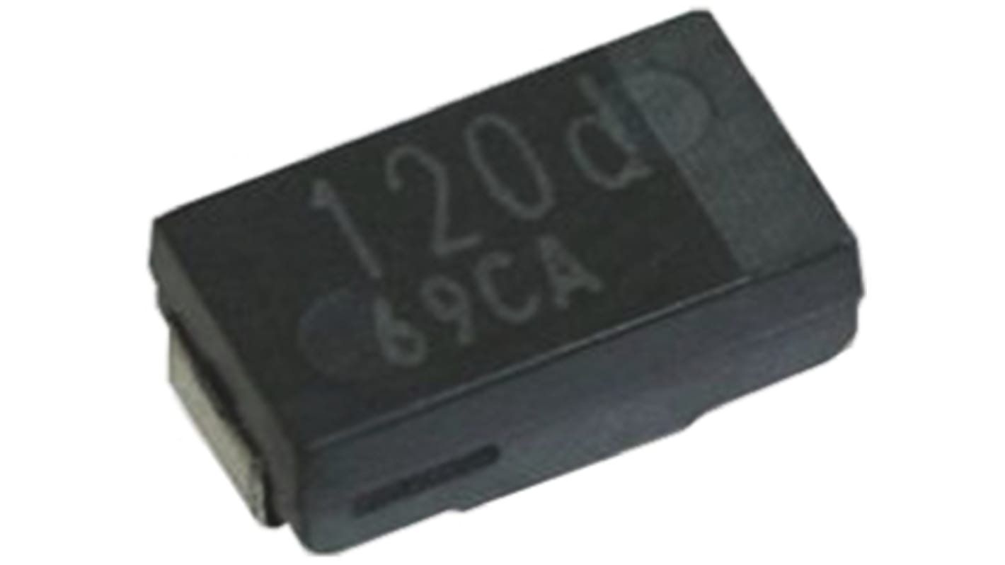 Panasonic SP-CAP GX, SMD Polymerkondensator 470μF ±20% / 2V dc, -40°C → +105°C