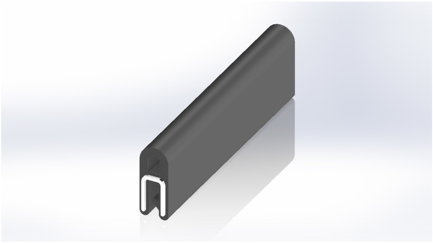 Perfil para protección de bordes RS PRO de EPDM Negro, 20m x 15 mm x 6mm