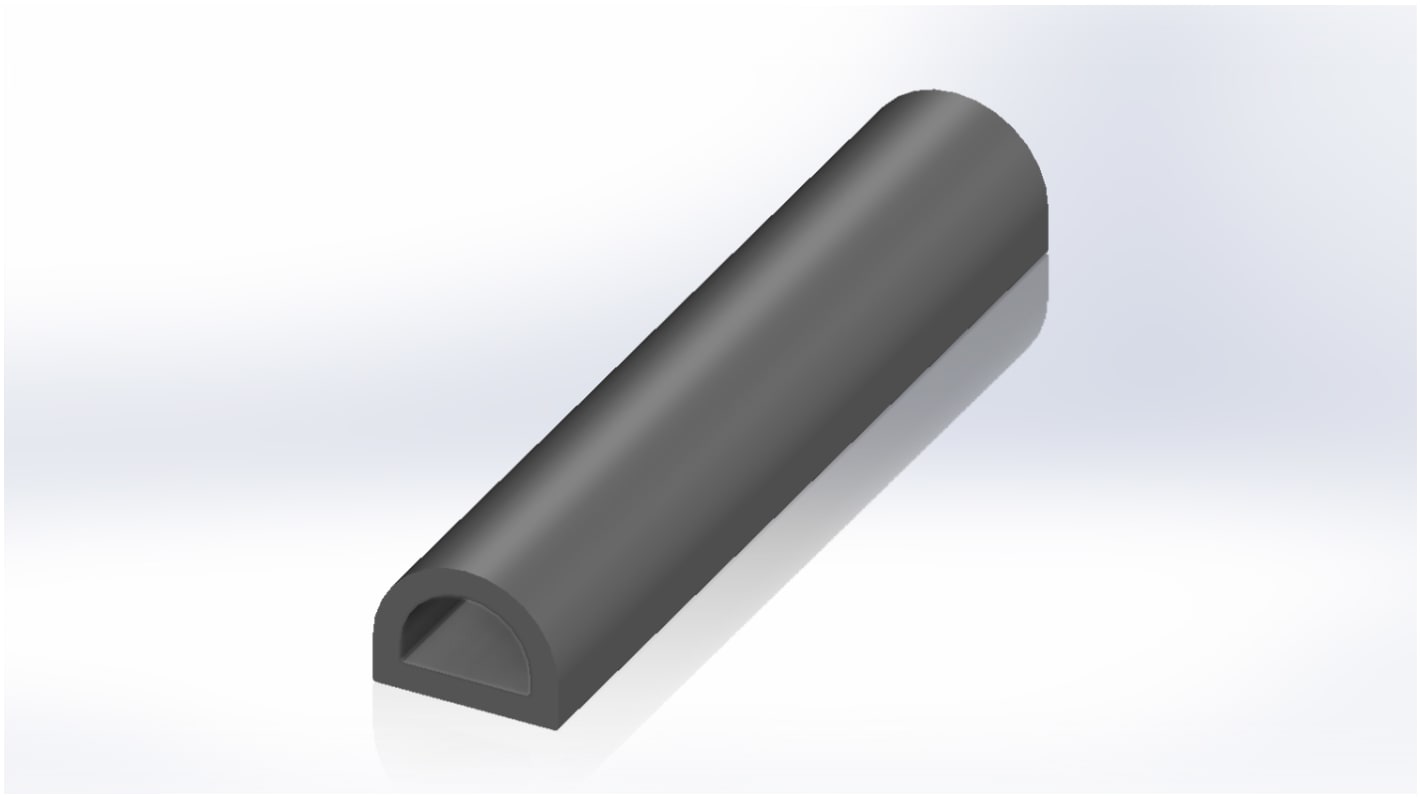 RS PRO Élvédő profil EPDM Fekete, 20m x 7,5 mm x 10mm
