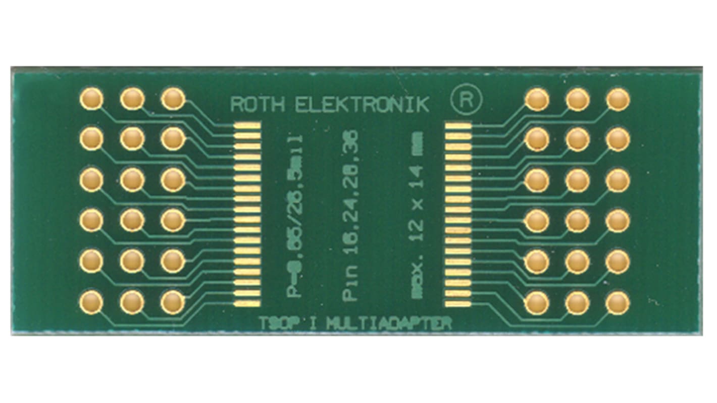 Roth Elektronik Multi-Adapter-Platine FR4 Epoxid Glasfaser-Laminat 35μm 2-seitig 43.64 x 16.73 x 1.5mm TSOP I