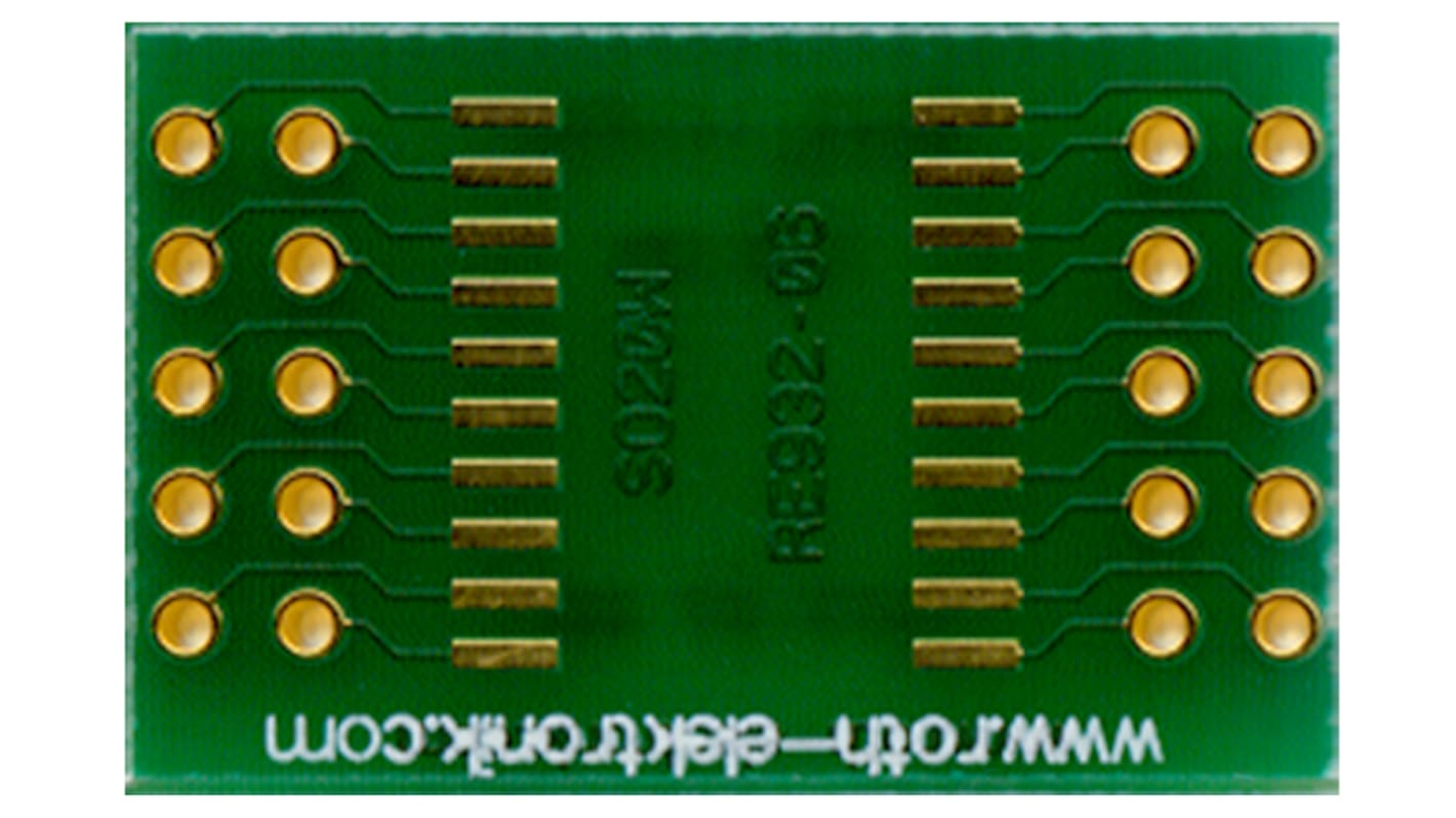 Roth Elektronik Multi-Adapter-Platine FR4 Epoxid Glasfaser-Laminat 35μm 2-seitig 25.4 x 16.9 x 1.5mm SOIC