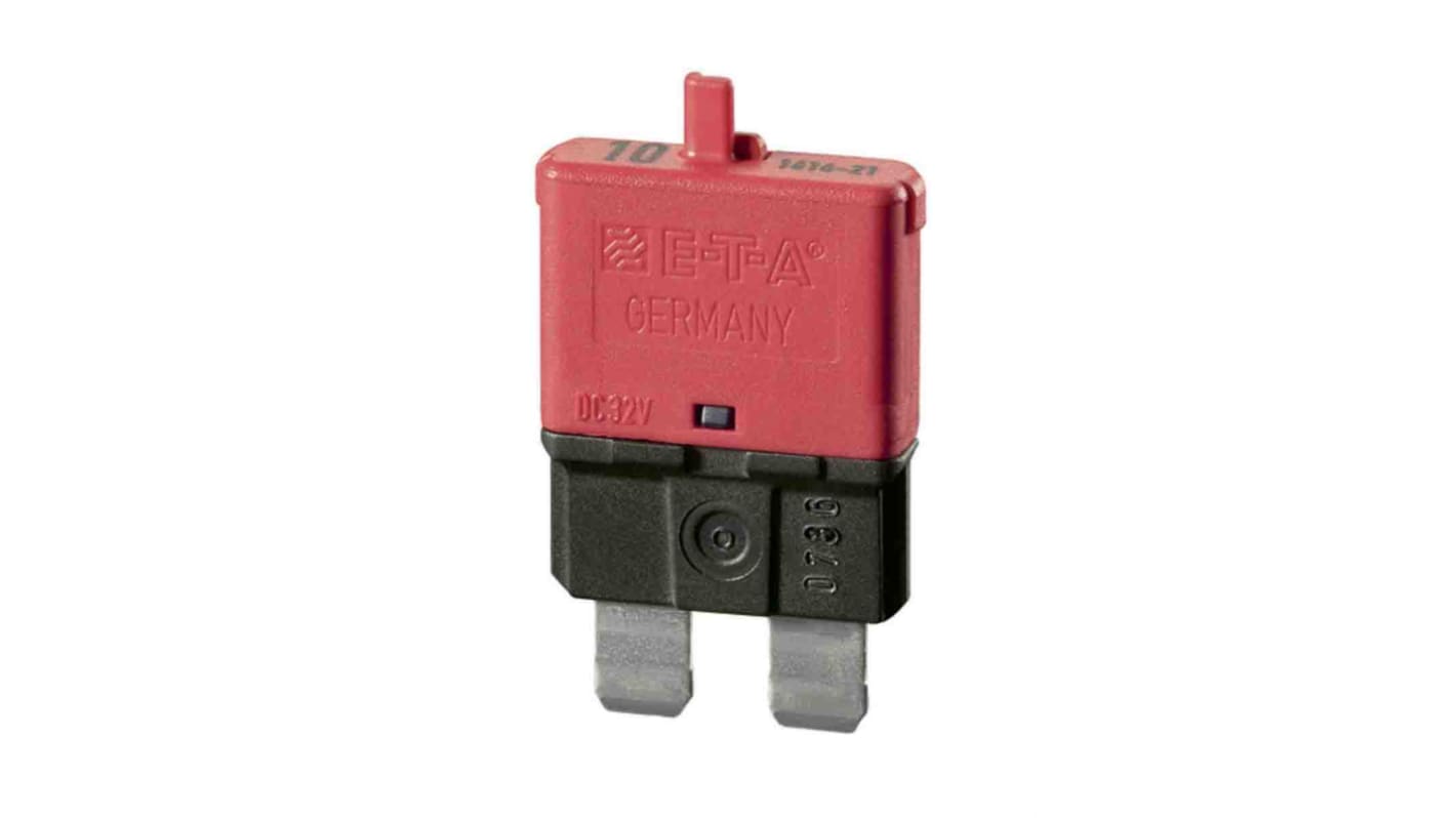 ETA Thermal Circuit Breaker - 1616  Single Pole 32V Voltage Rating, 10A Current Rating