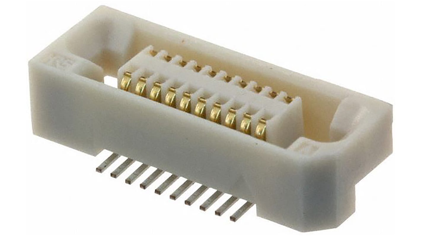 Hirose FX6 Series Straight Surface Mount PCB Socket, 20-Contact, 2-Row, 0.8mm Pitch, Solder Termination