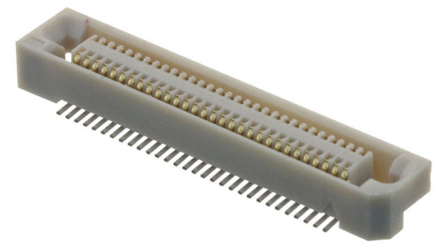 Hirose FX6 Series Straight Surface Mount PCB Socket, 60-Contact, 2-Row, 0.8mm Pitch, Solder Termination