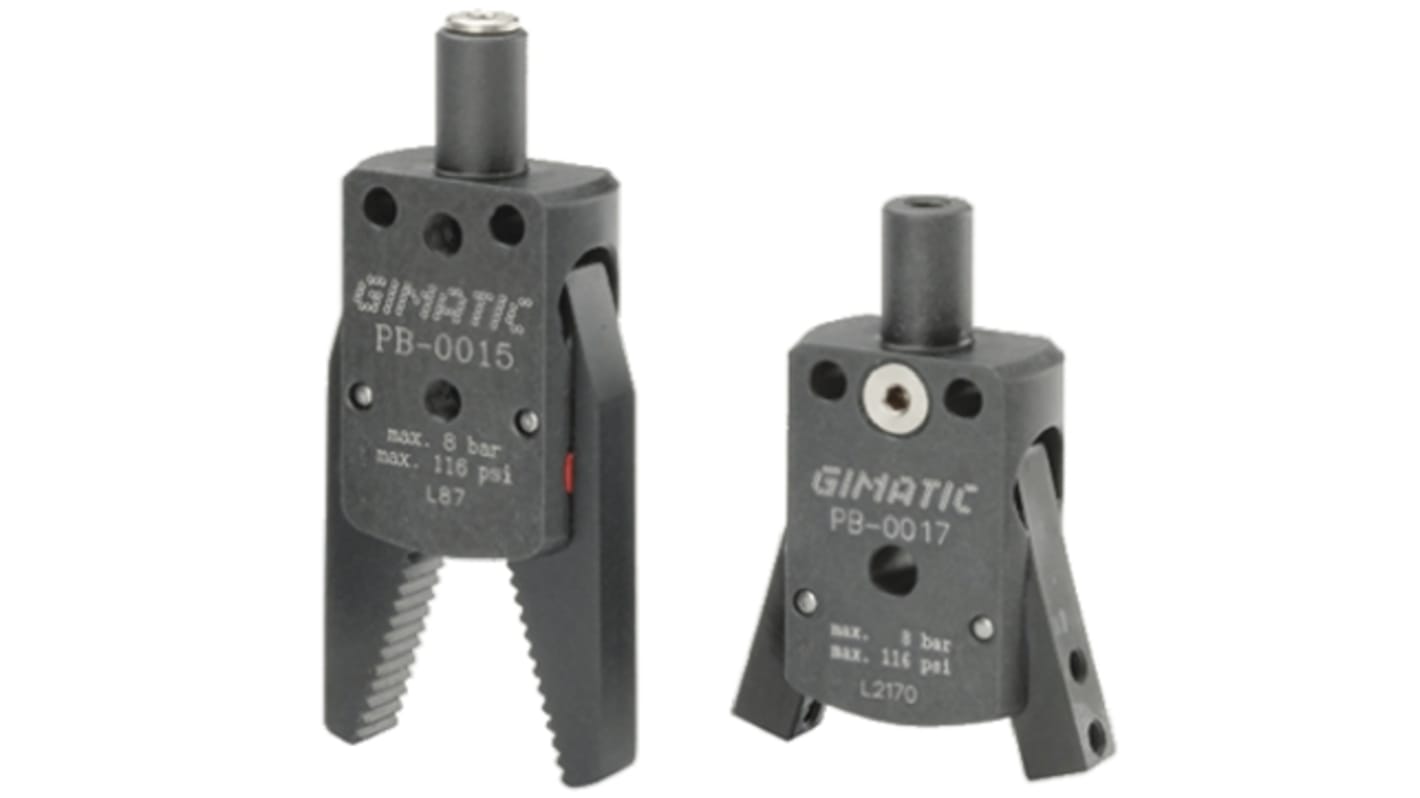 GIMATIC 2 Finger Single Action Pneumatic Gripper, PB0008, Angle