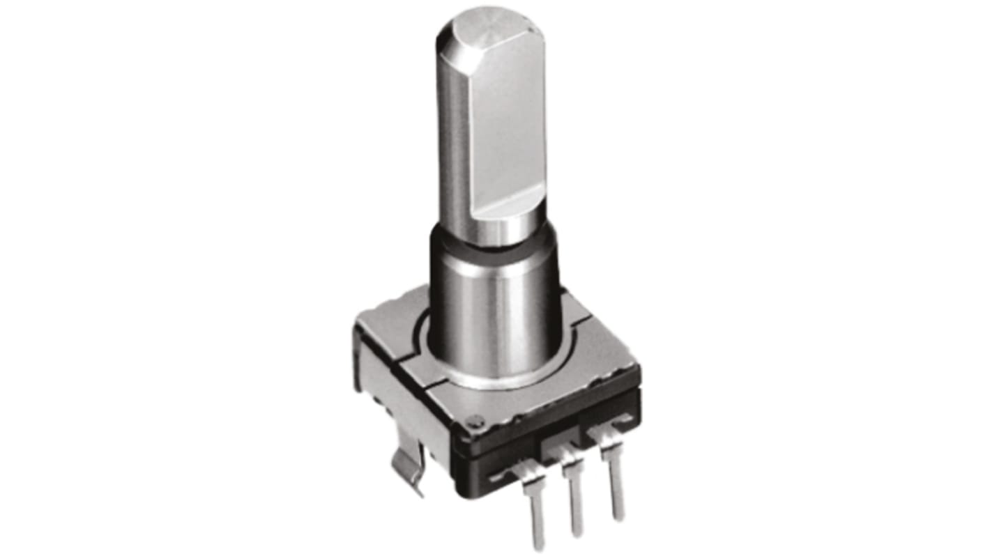 Alps Alpine 18 Pulse Incremental Mechanical Rotary Encoder with a 6 mm Flat Shaft (Not Indexed), Through Hole